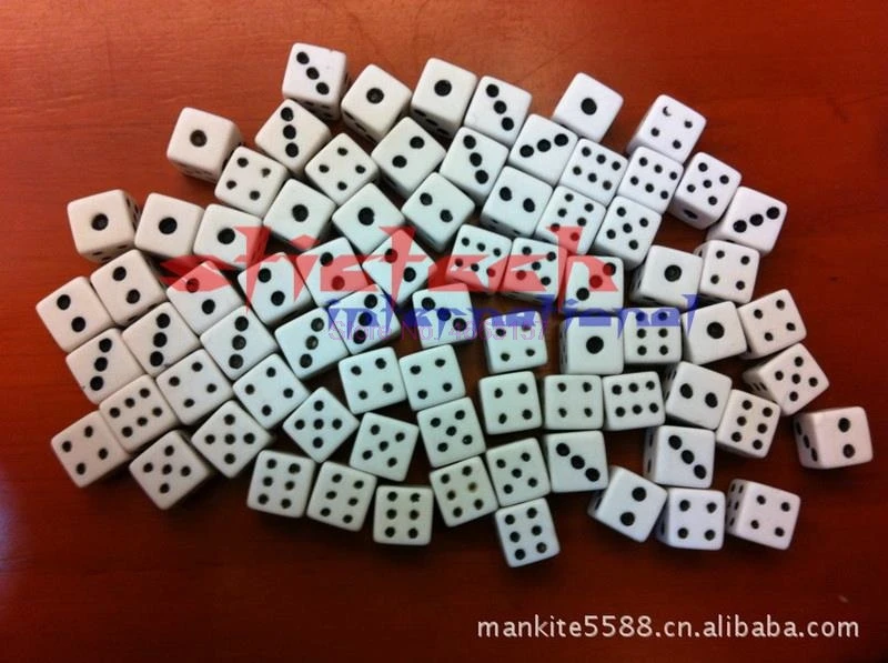 by dhl or ems 2000sets free shipping Best Promotion 50 PCS Plastic White 8mm Gaming Dice Standard Six Sided Decider Die RPG | Спорт и