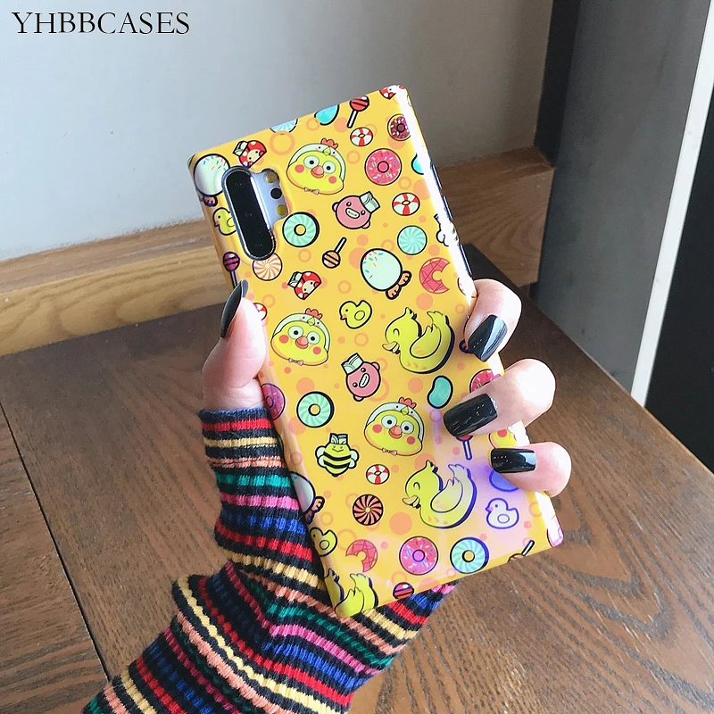 YHBBCASES для Samsung Note 10 Plus 8 9 Blu-Ray мультяшный чехол телефона с утенком Galaxy S10 S8 S9 жёсткий