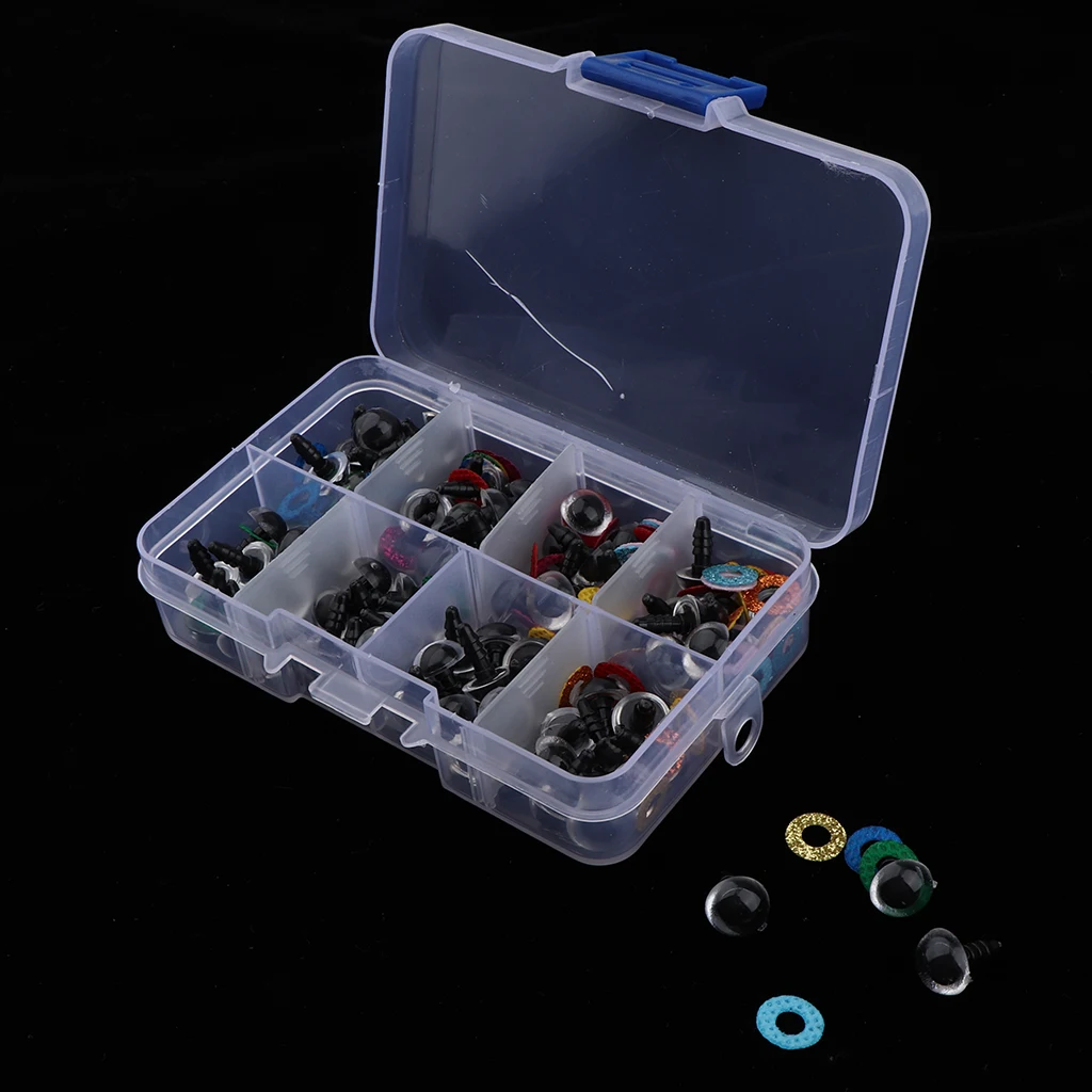 80 шт. безопасные глаза с блестками нетканые и шайба для мягкой игрушки 10 мм |