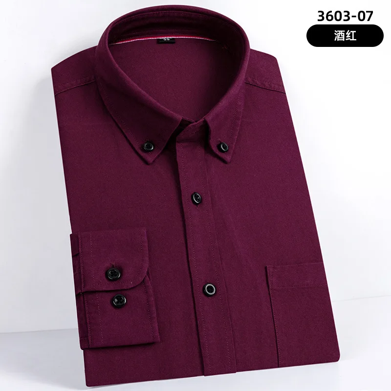 2021 Outdoor army green cotton oxford long-sleeved white shirt men's washed autumn new shirt casual business men's clothing
