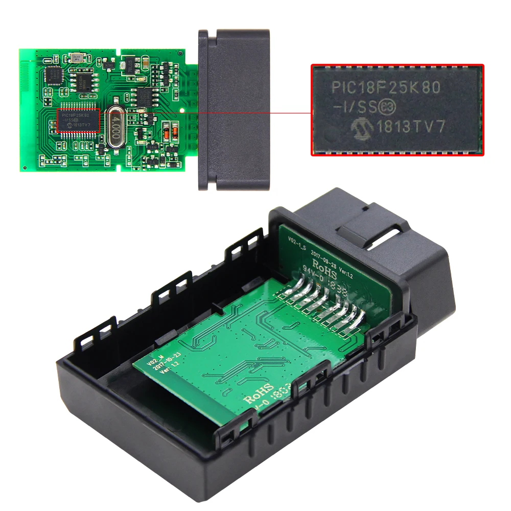 Автомобильный диагностический сканер V1.5 ELM 327 OBD2 Bluetooth PIC18F25K80 для Android OBDII