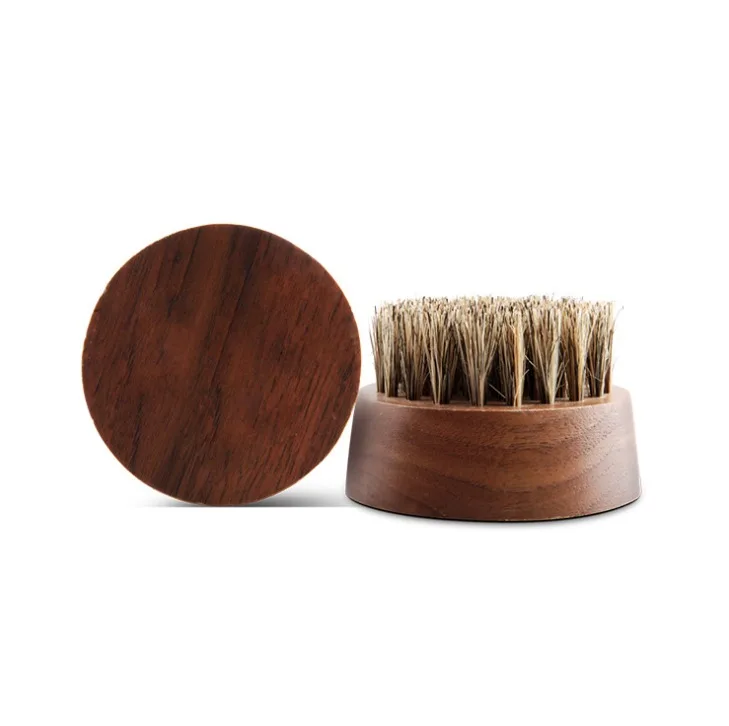 1 шт. Высококачественная круглая щетка для бороды из черного орехового кабана