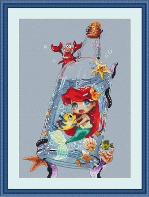 

series-mermaid Counted Cross Stitch 11CT 14CT 18CT DIY Cross Stitch Kits Embroidery Needlework Sets