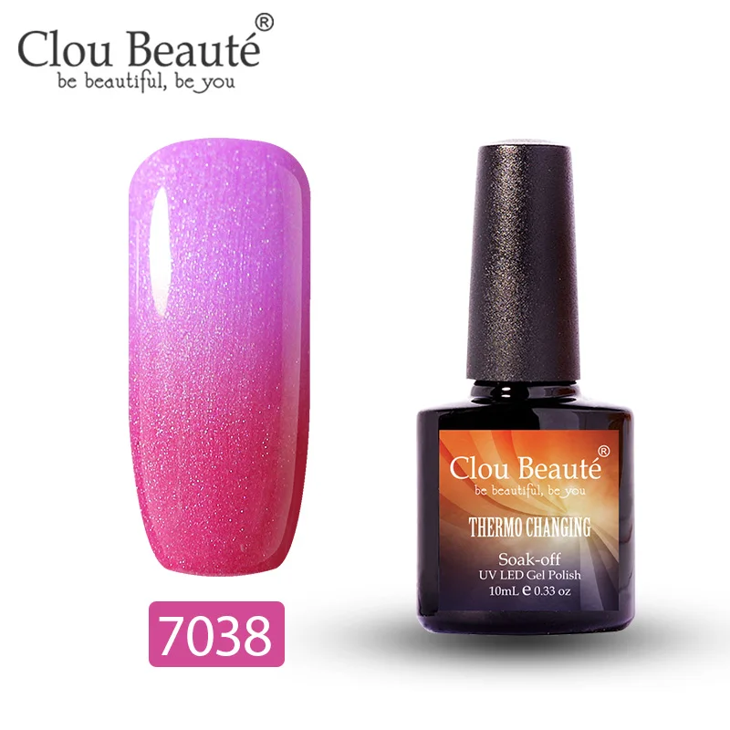 7038 Clou Beaute гель-лак, меняющий цвет в зависимости от температуры, гибридный УФ-лак для ногтей, стойкий, растворимый гель, 10 мл - Цвет: 7038