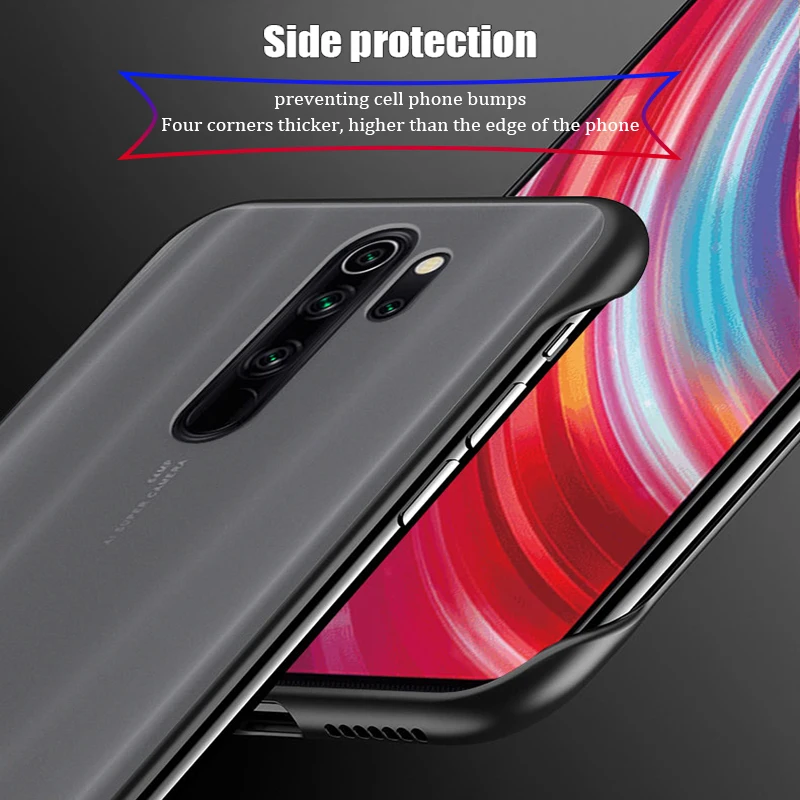 Бескаркасный Дизайн Скраб Жесткий PC чехол для телефона Xiaomi Redmi Note 8 Pro роскошный s