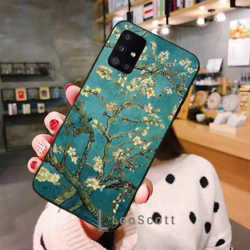 

Van Gogh Daisy sunflower Art Design Phone Case For Samsung A40 A50 A51 A71 A20E A20S S8 S9 S10 S20 Plus note 20 ultra 4G 5G