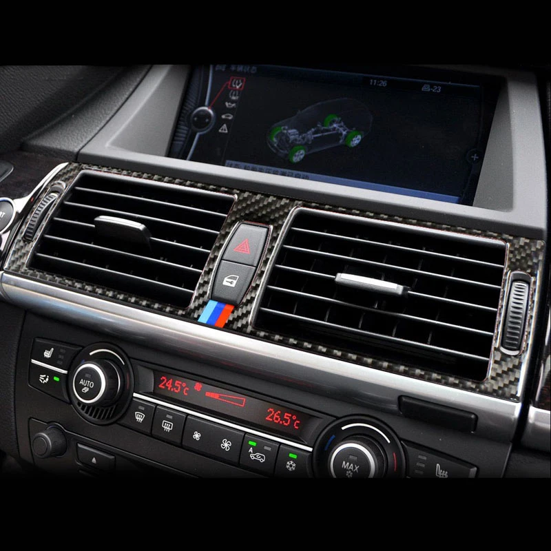 

Carbon fiber Car styling Center Console Air Conditioning Outlet decoration Cover Stickers trim for BMW X5 E70 F15 X6 E71 F16