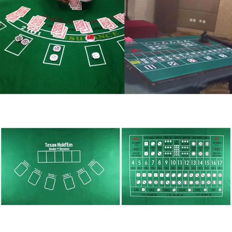 

TX Hold'em Tablecloth 21 Points Dice Table Mat Casino Family Party Poker Game Q1FF