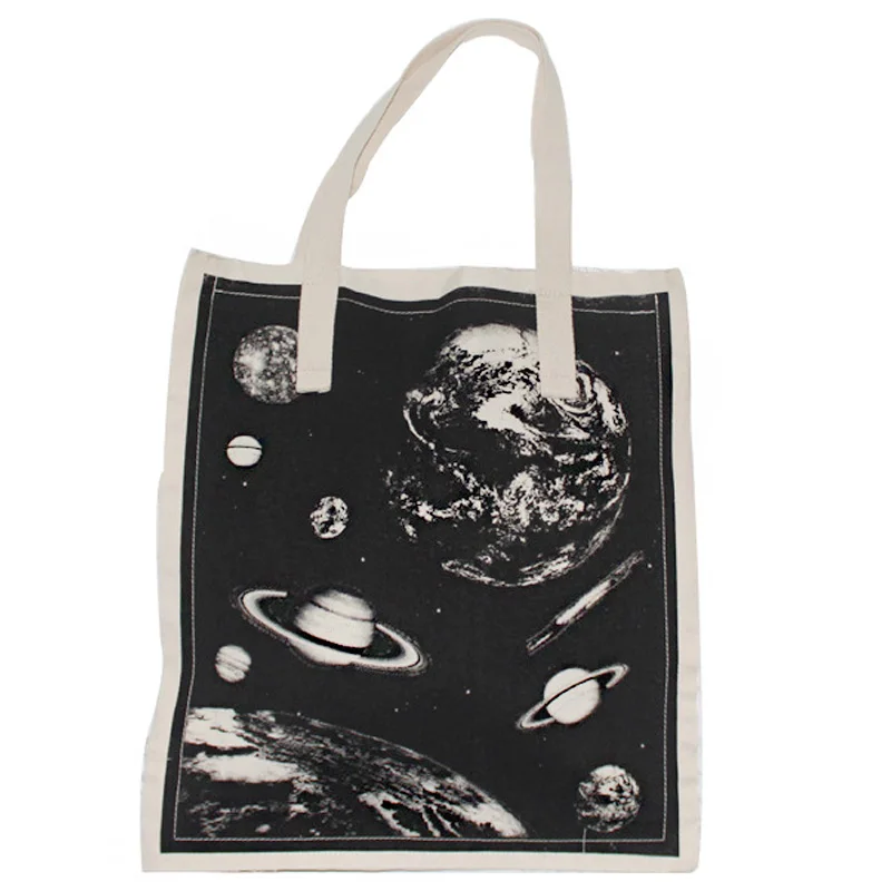 

Canvas Teenage Girls Messenger Bag Tote Starry Sky Print Women's Eco Reusable Shopping Bags Fashion Female Foldable Shopping Bag