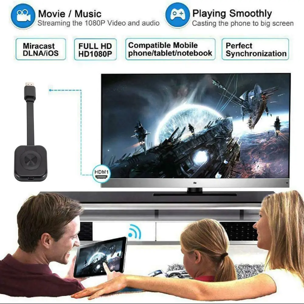 Проектор Wi-Fi HD Hdmi совместимый с беспроводным зеркальным экраном адаптер дисплея