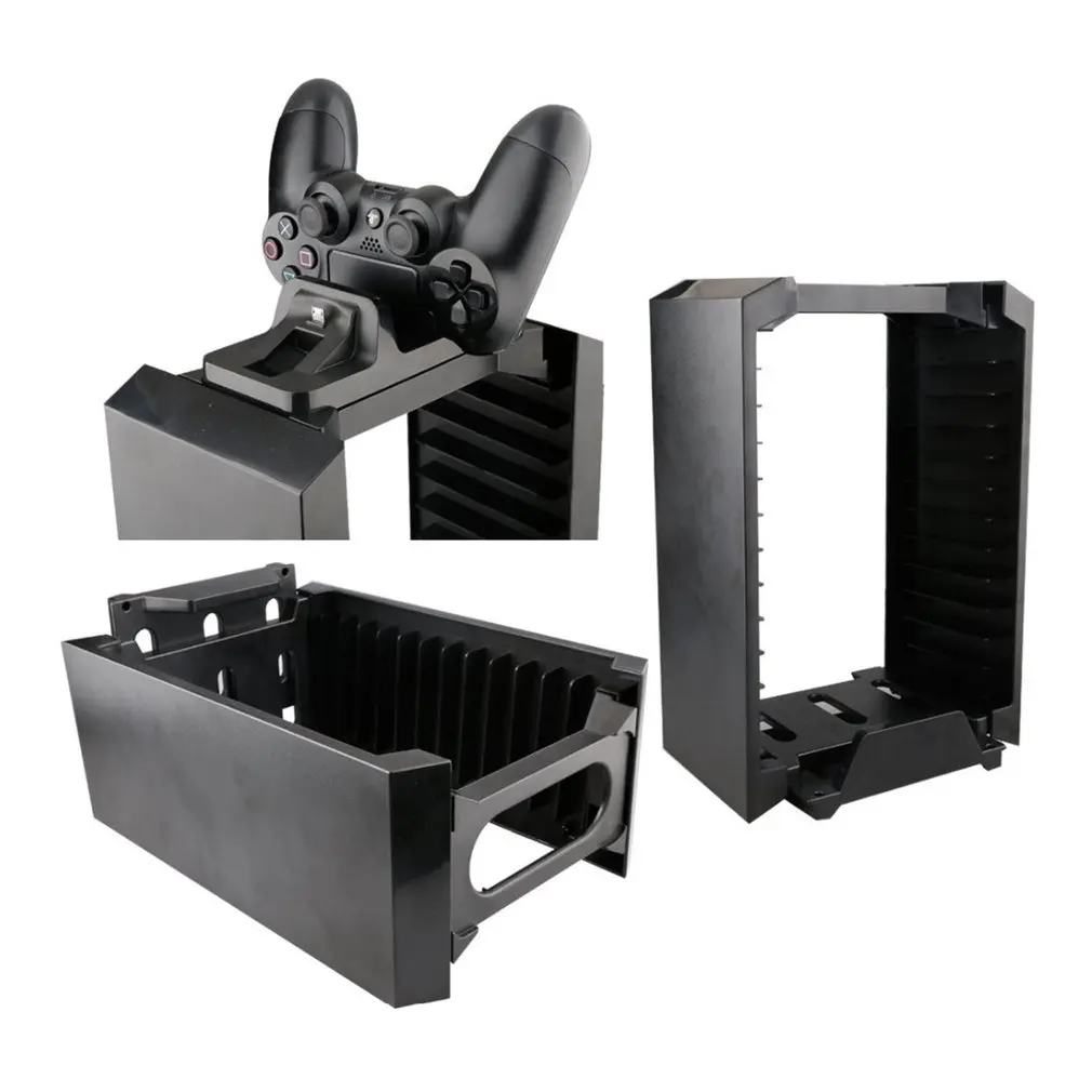 Черный цвет игровой диск башня вертикальная подставка для PS4 DualShock док-станция для зарядки контроллера станция для playstation 4 PRO Slim