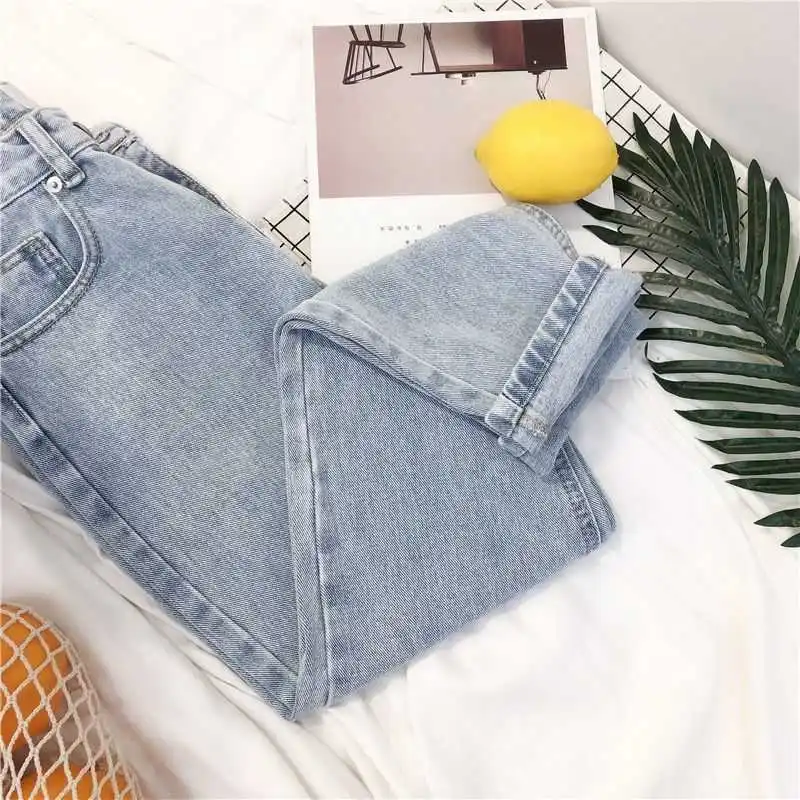 

Plus Size High Waist Boyfriend Jeans Women Fashion Blue Black Jeans Ladies Denim Harem Pants Casual Loose Trousers Vintage Jeans