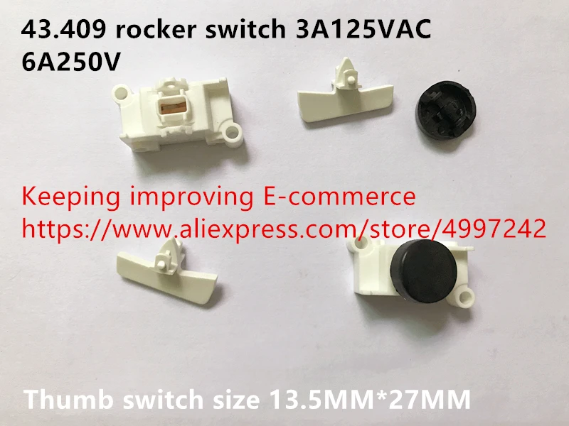 Оригинальный новый 100% 43 409 кулисный переключатель 3A125VAC 6A250V большой палец Размер 13