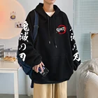 Толстовка Мужскаяженская оверсайз с длинным рукавом, Свитшот в стиле хип-хоп, аниме рассекающий демонов, худи в стиле панк