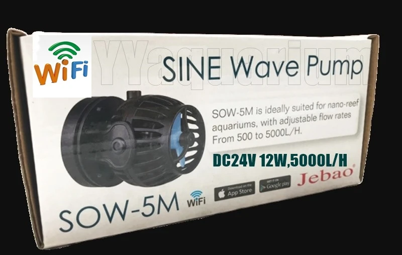 SOW5M WIFI 5000LPH Jebao WI-FI SOW-5M SLW-10 SLW-20 SLW-30 SOSINE волна потока Wavemaker супер тихий мощный Коралловый Риф Морской насос 4000-10000-16000LPH - Цвет: SOW5M WIFI 5000LPH