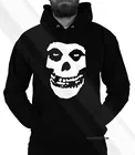 Толстовка с капюшоном, череп, череп, Черная