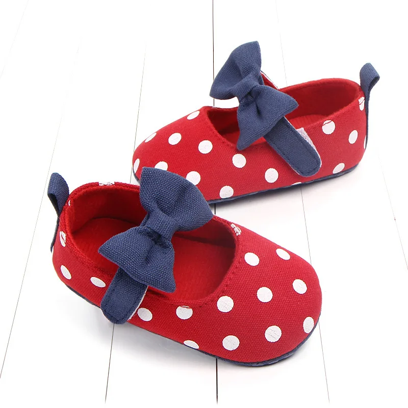 baby cute shoes anti-slip soft bottom toddler wholesale newborn high quality red bowknot first walker |