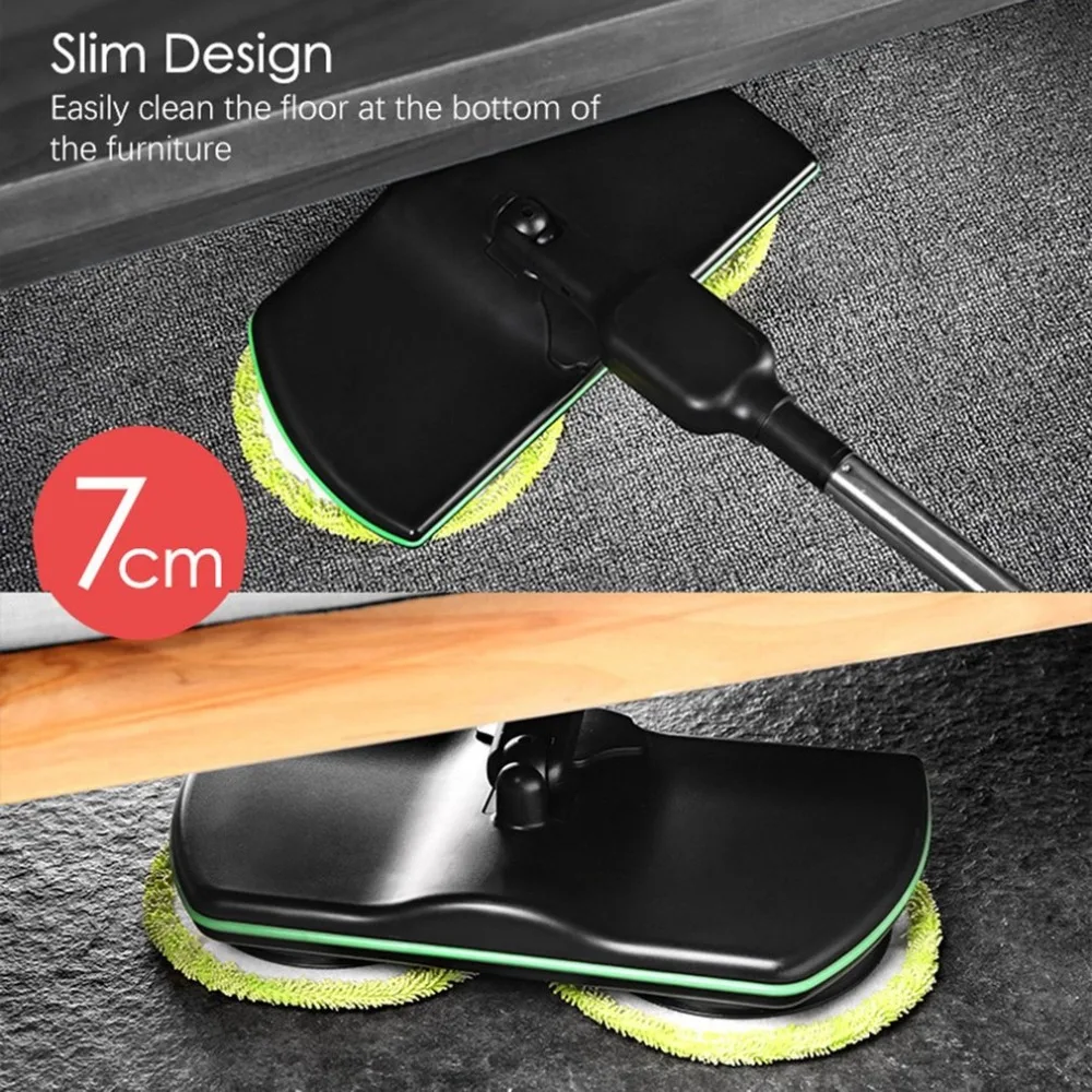 Rechargeable All-round Rotation Cordless Floor Cleaner Scrubber Polisher Electric Rotary Mop Microfiber Cleaning for Home | Дом и сад