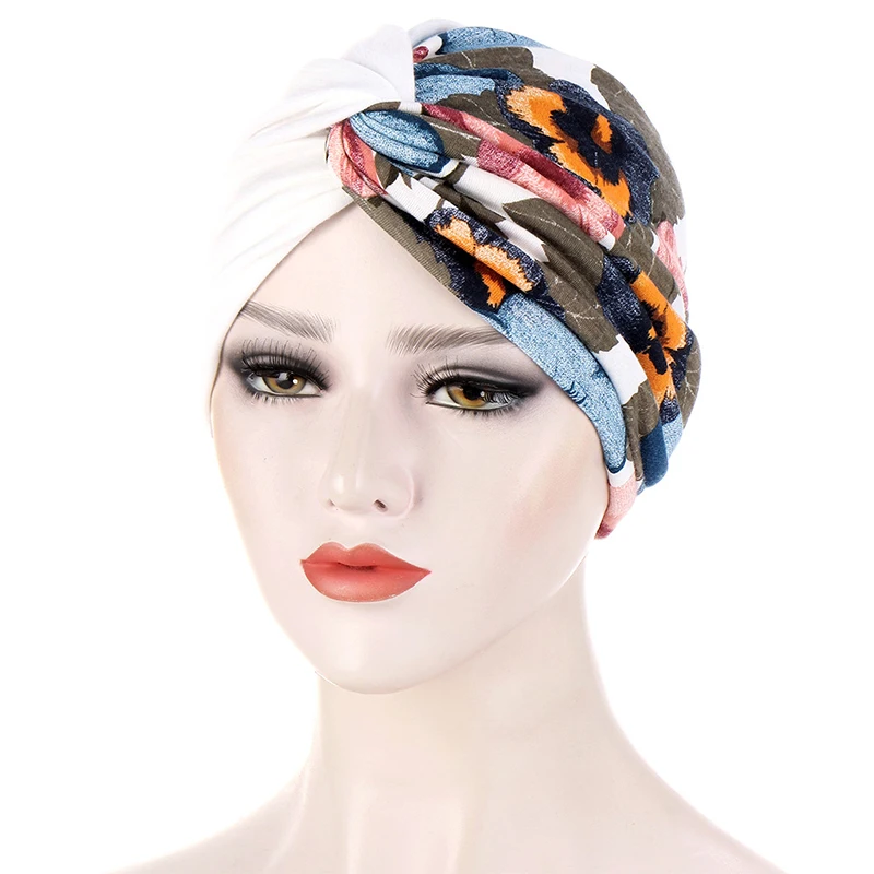

New Flower Printing Bandana Wire Headband Knitted Fashion Scarf Headbands Hair Accessories For Women 2021 New Headwear