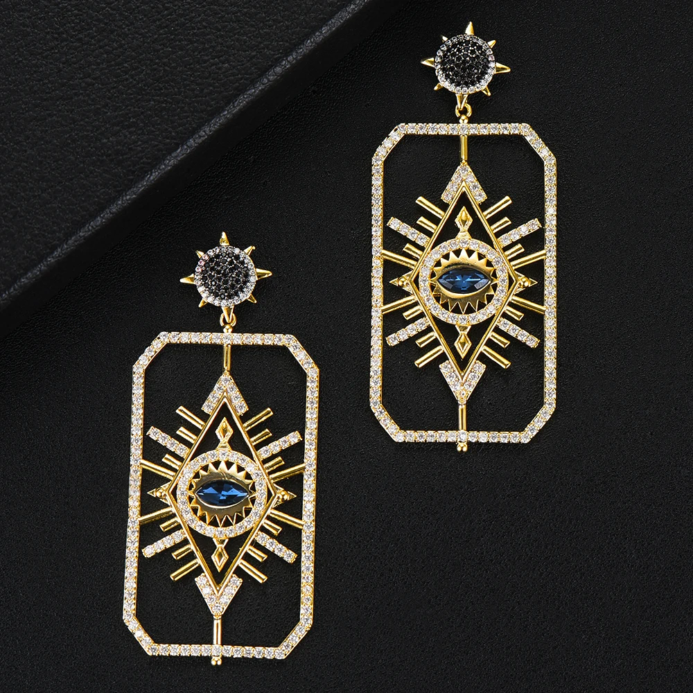 Женские серьги с фианитами Siscathy новые роскошные в турецком стиле для