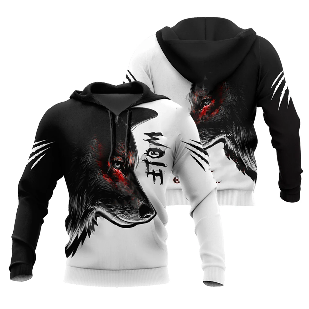 

Animal Wolf Tattoo red 3D Printed Hoodies Harajuku Fashion Hooded Sweatshirt Unisex Casual Pullover hombre LY001