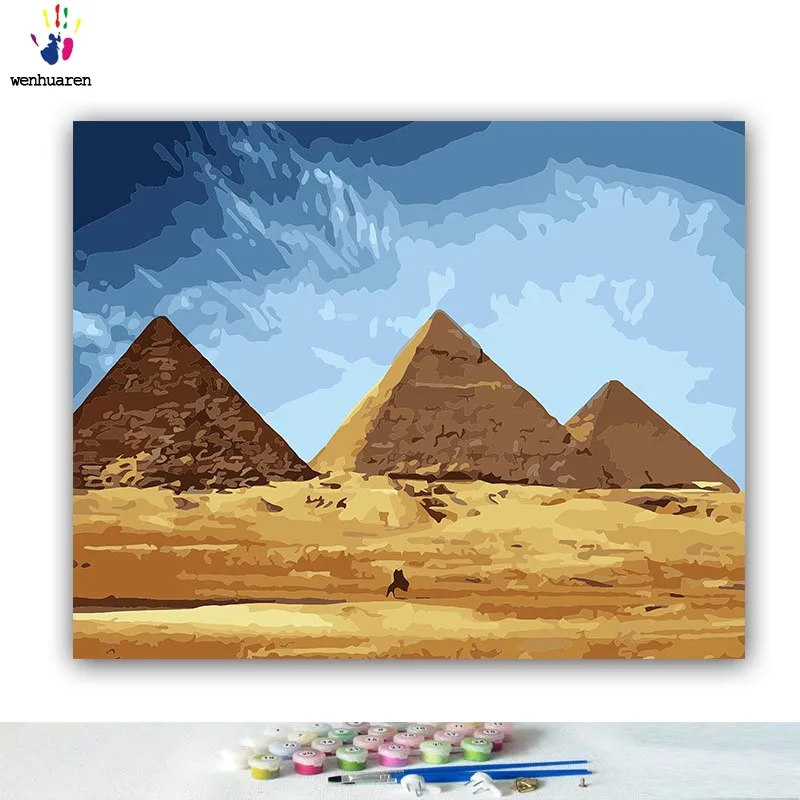 DIY окраска по номерам пирамиды картины с комплекты 40x50 защелка|Картины номерам| |