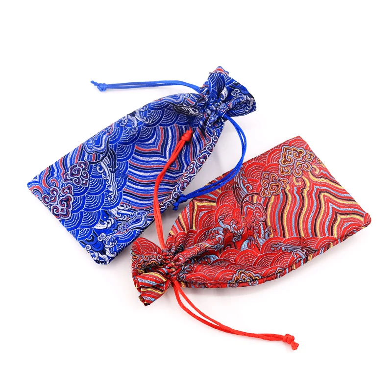 

Wholesale Adjustable Jewelry Packing Satin red royal blue drawstring bag 10x20cm 5pcs Christmas Wedding Gift co Bags & Pouches