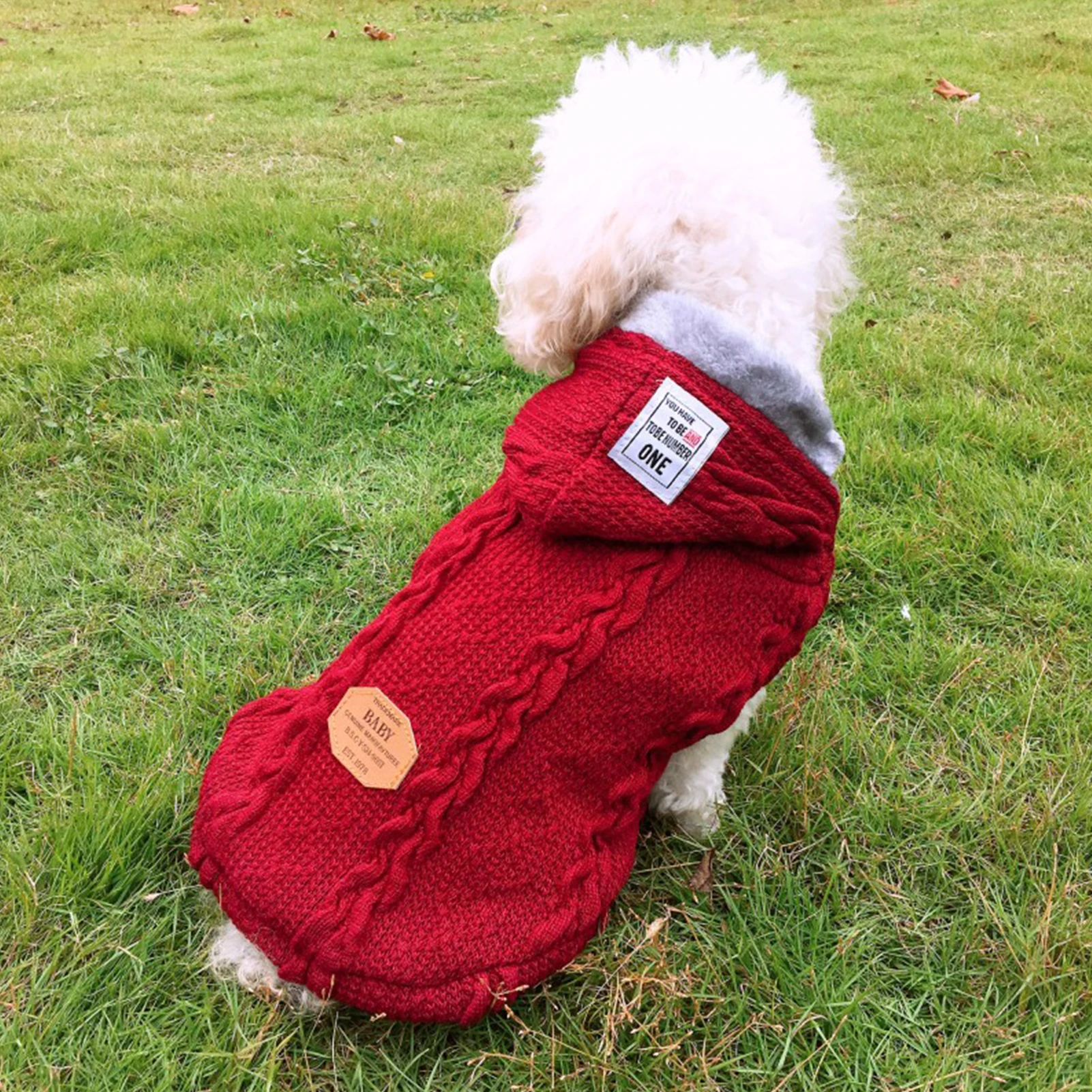 

Вязаная одежда для домашних животных, свитер с капюшоном для собак, пуловер, свитер для кошек, толстовки, мягкая теплая зимняя одежда для соб...