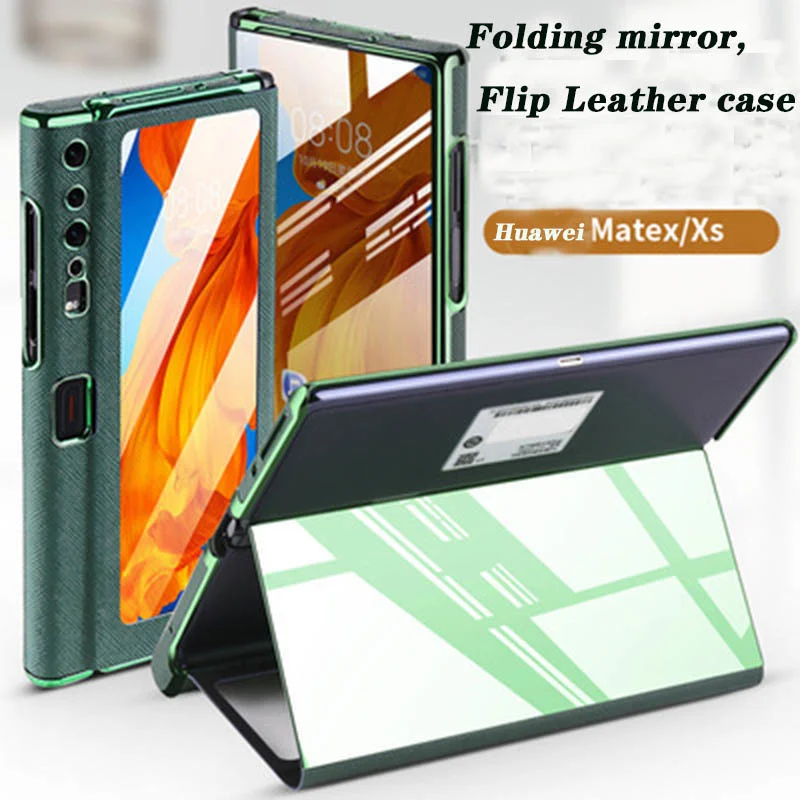 

Чехол для Huawei mate xs, роскошный зеркальный чехол для Huawei mate x, Модный чехол из натуральной кожи, складной защитный чехол с рамкой