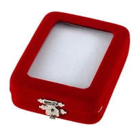 red velvet gift jewelry box case display holder for ring bracelet bangle earrings ring box wedding engagement jewelry display bo