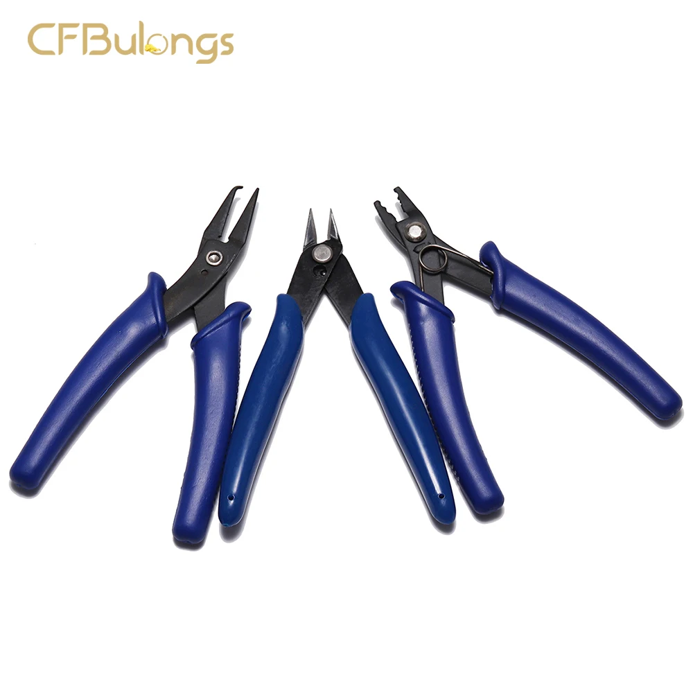 

1 PCS Blue Non-Slip Handle Steel Multi-Function Open Loop Pliers Diagonal Pliers Handmade DIY Accessories Wholesale Jewelry