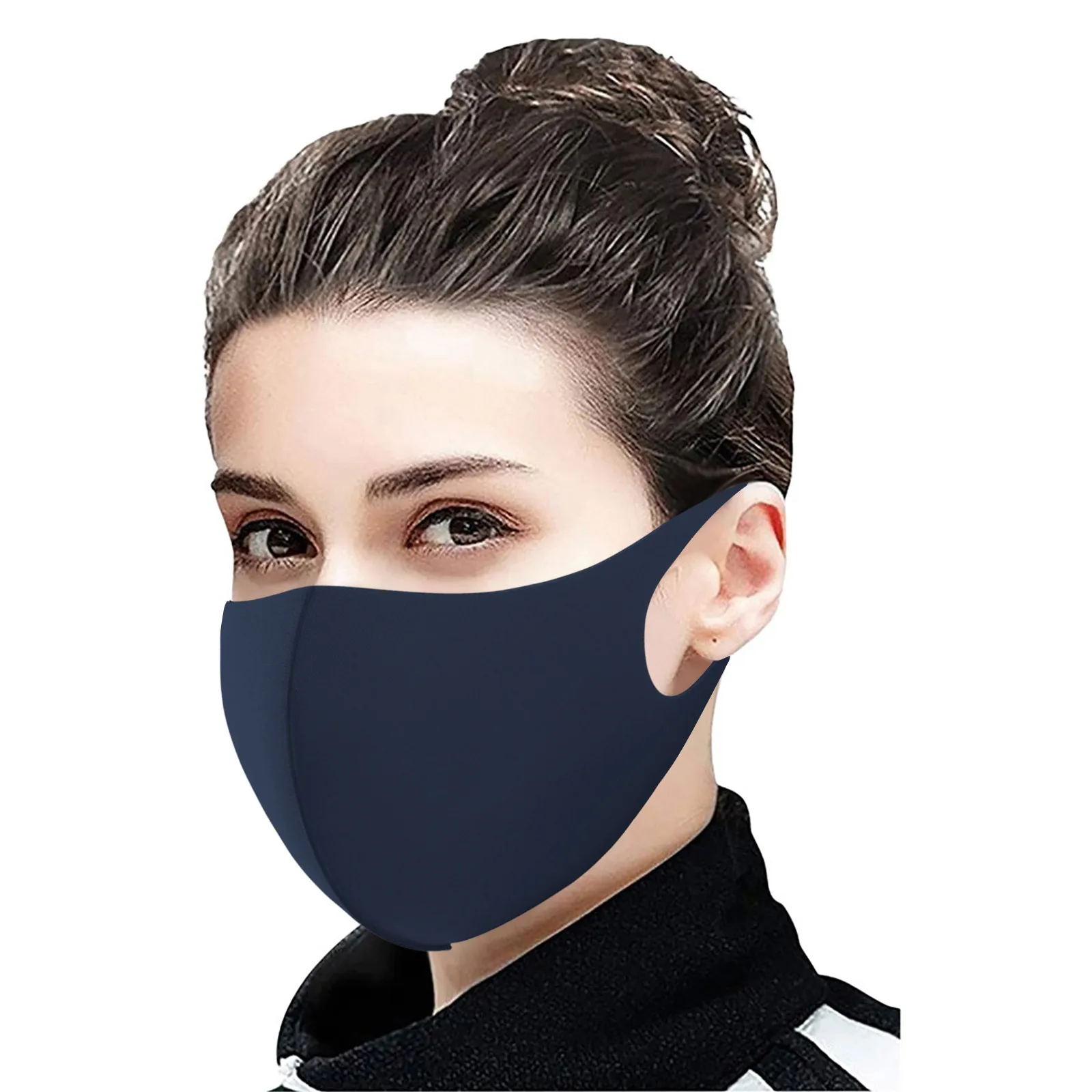 

5pc Reuseable Washable Ice Silk Face Mask Carbon Fiber Outdoor Anti-haze Face Lightweight Face-shield Dust-proof Mouth Cover