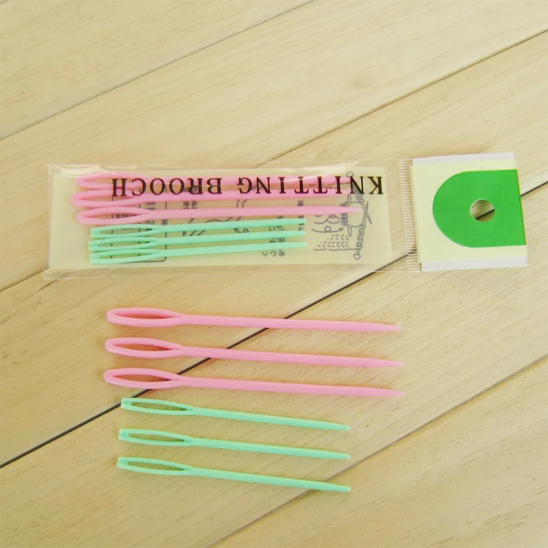 6 шт цветные пластиковые иглы для ручного шитья DIY пряжа штопка гобелен Вязание ручной вязки инструмент свитер иглы 9 см/7 см