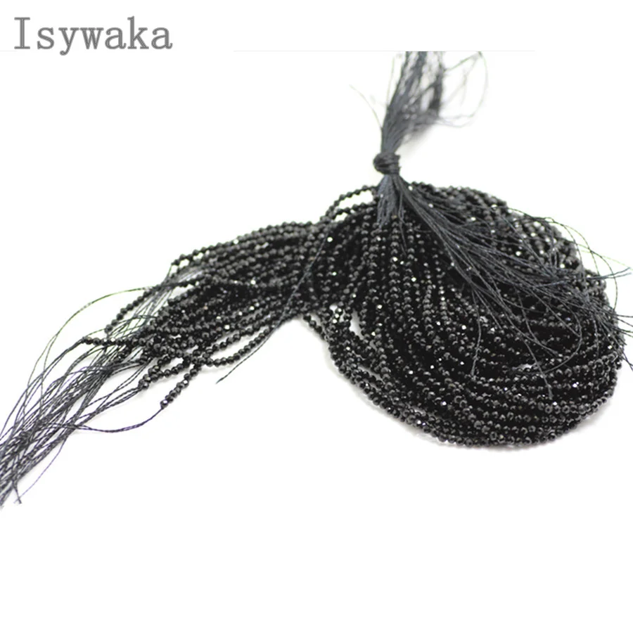 Black Isywaka гранат красный 2 мм 170 шт индийские кристаллические граненые бусины футбольные круглые стеклянные бусины для рукоделия - Цвет: Black