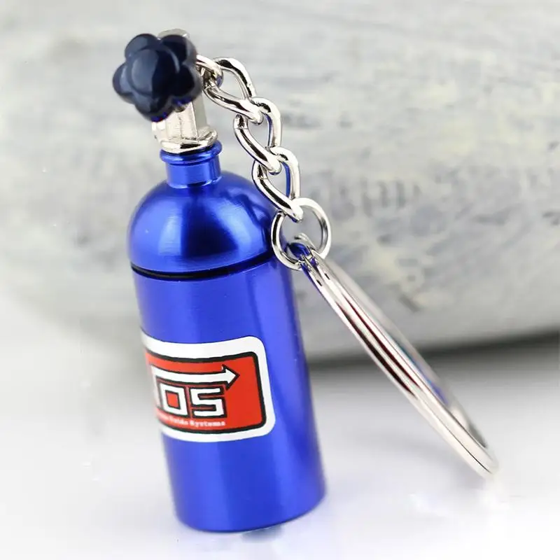 Car Key Ring NOS Nitrous Oxide Bottle Style Keychains Automobile Alloy Light Keyring Chain Aluminum Accessories Decorat V9L7 | Автомобили