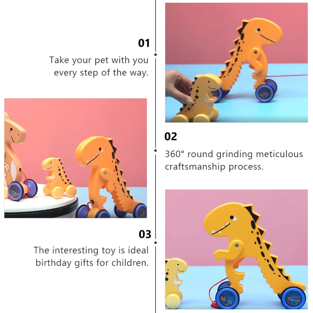 

Baby Rope Car Educational Cart Lovely Dragon Shape Cart