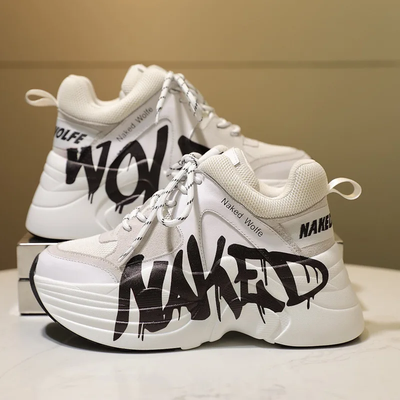 Brand luxury shoes graffiti casual women's sports shoes spring and autumn new muffin bottom comfortable breathable women's shoes