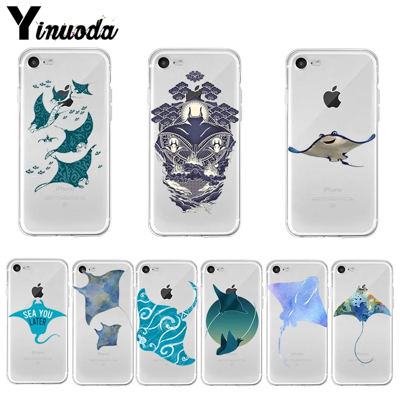 Уникальный Модный чехол Yinuoda с изображением животных manta ray для iPhone 8 7 6 6S Plus X XS MAX 5 5S