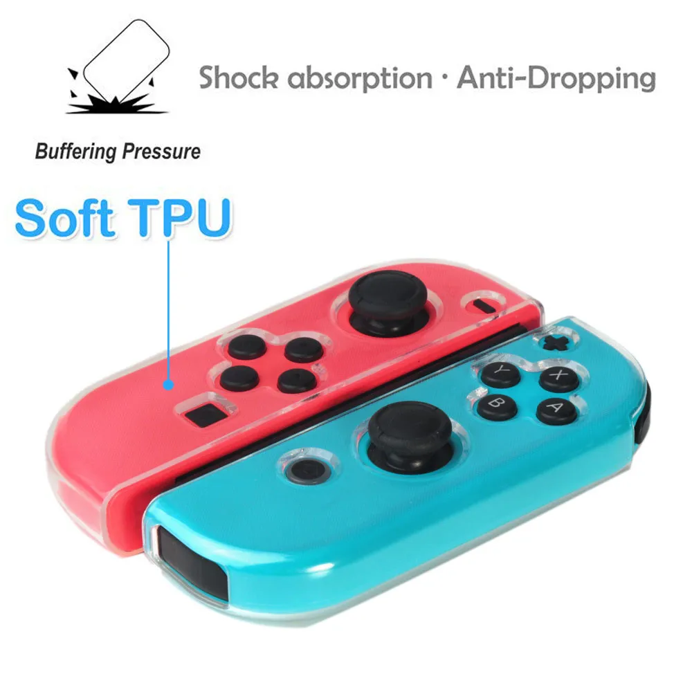 Для N-Switch Joy-Con Анти-Царапины ультра-тонкий ТПУ прозрачный защитный чехол от