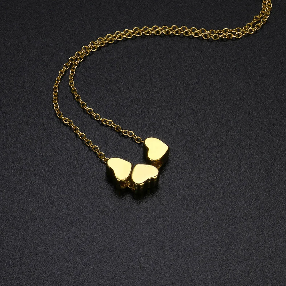 Маленькое ожерелье чокер в форме сердца для женщин Золотая серебряная розовая