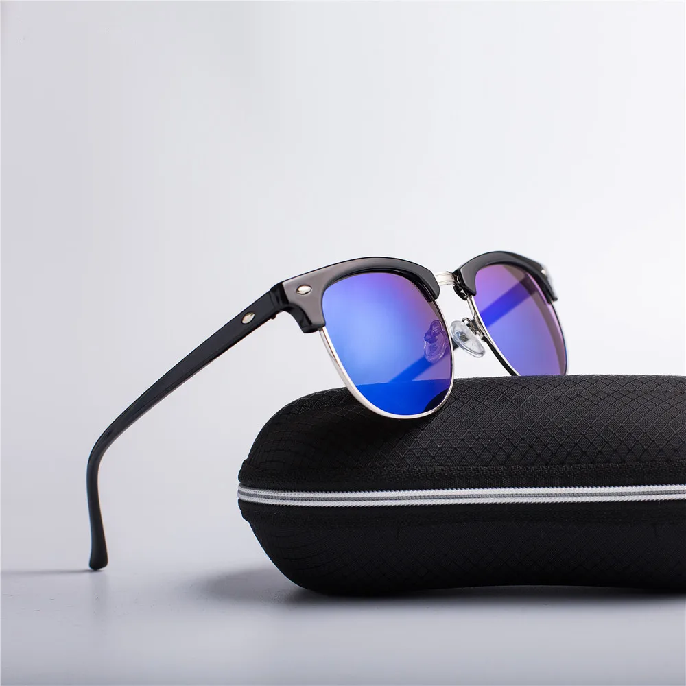 

Half Metal Fashion Sunglasses Men/Women Brand Designer Retro Rivet High Quality Lens Classic Sun Glasses Female Oculos UV400