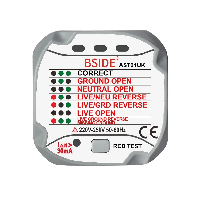 Тестер электрической розетки BSIDE AST01 EU US UK AU Plug GFCI тестовый детектор напряжения в