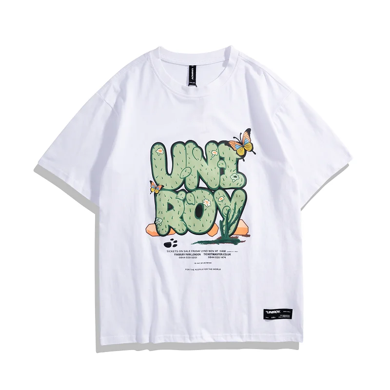 

Unisex Top Tee Desert Cactus Print Streetwear Casual Loose Cotton Summer Korean Alt T-shirt