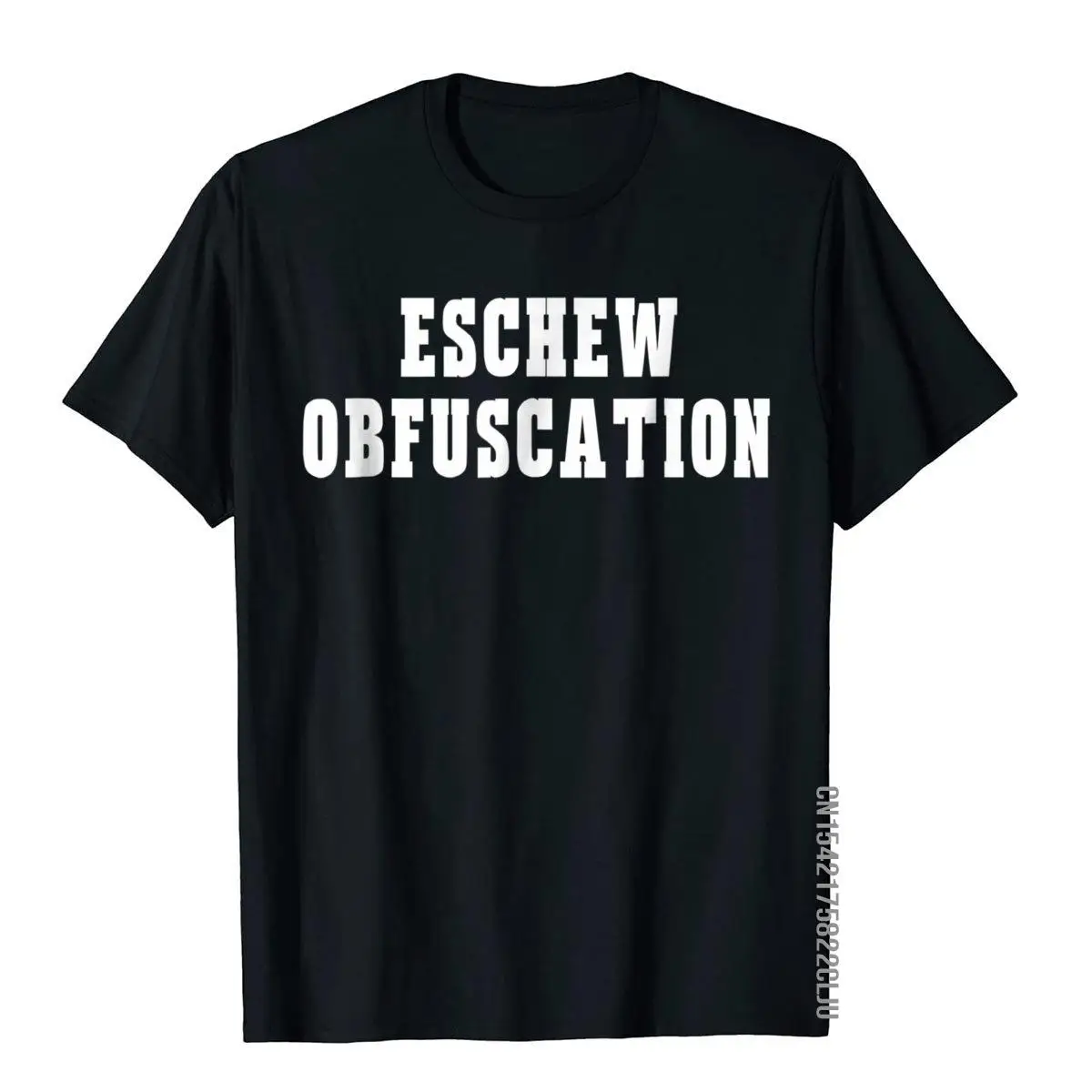

Eschew Obfuscation Ironic Science English Logic T-Shirt Cotton Men's T Shirts Cool Tops Tees Prevalent Summer