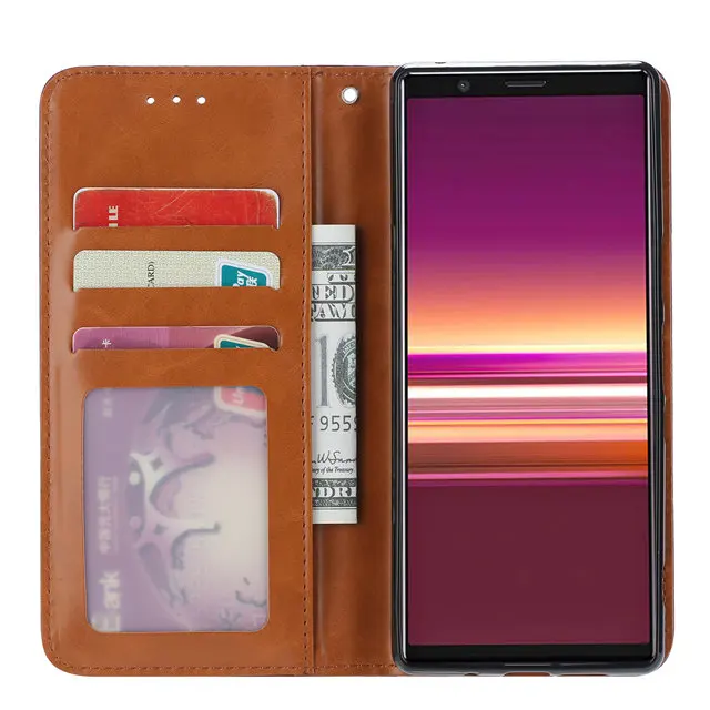 Роскошный чехол для sony Xperia 5 XA3 XA2 Ultra XZ3 XZ2 Премиум компактный винтажный Магнитный флип-чехол с отделениями для карт чехол для телефона из искусственной кожи