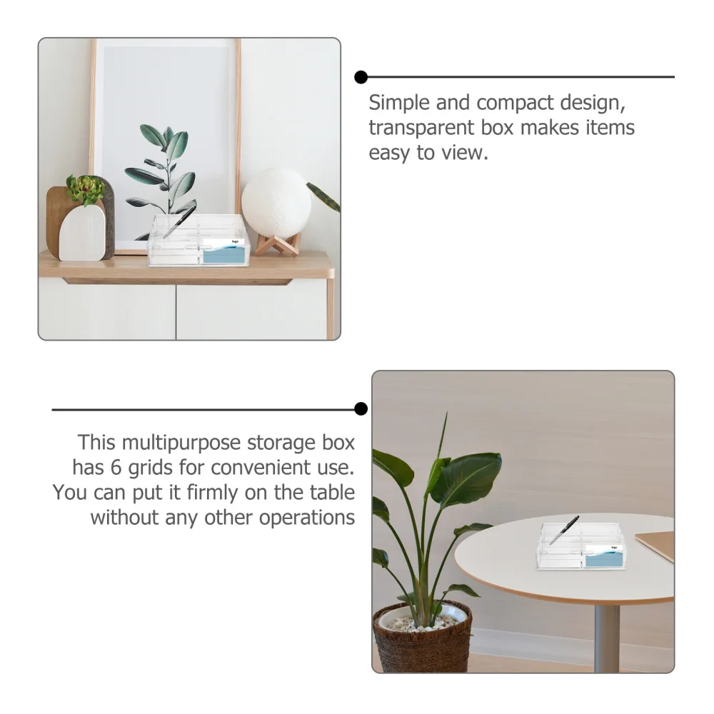 

1 Pc Convenient Name Container Multipurpose Storage Organizer (Transparent)
