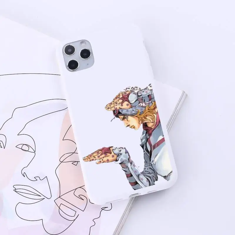 

Manga JoJo's Bizarre Adventure anime Phone Case Candy Color for iPhone 6 7 8 11 12 s mini pro X XS XR MAX Plus