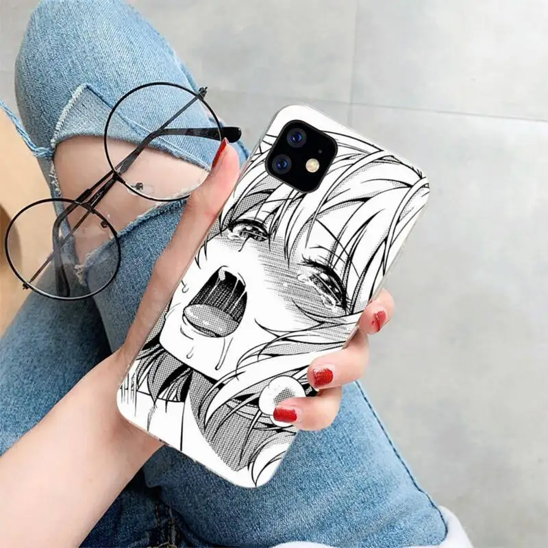 

Anime Girl Japan Manga Face Phone Case For iphone 5s 6 7 8 11 12 XSMAX XR pro plus mini se2020 Cover Fundas Coque