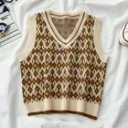 2020 новый осенне-зимний вязаный жилет женский Клетчатый жакет без рукавов женский свитер жилет свитер kz117