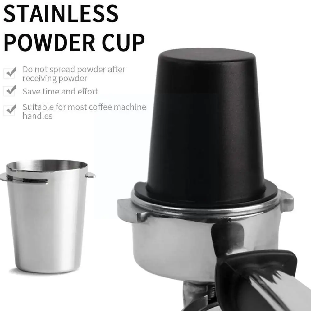

Кружка-дозатор для кофе, стальная кофейная пудра, устройство для шлифовки 51/58 мм, машина для эспрессо, приемник кофейной пудры V1q5
